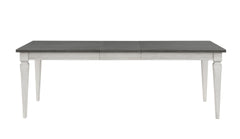 Katia Rustic Gray & Weathered White Finish Dining Table W/Leaf