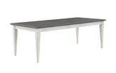 Katia Rustic Gray & Weathered White Finish Dining Table W/Leaf