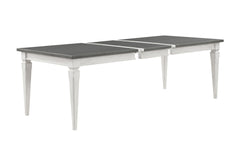 Katia Rustic Gray & Weathered White Finish Dining Table W/Leaf