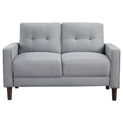 Harvey Grey Upholstered Tufted Loveseat