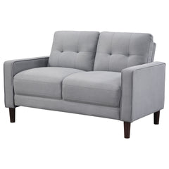 Harvey Grey Upholstered Tufted Loveseat