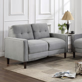 Harvey Grey Upholstered Tufted Loveseat
