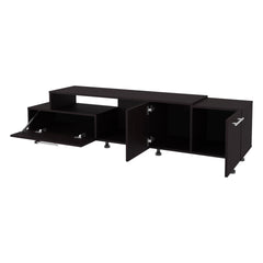Wengue Entertainment Center with Open Storage and 2-Side Cabinets