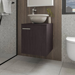 Wengue Bathroom Vanity with Integrated Sink