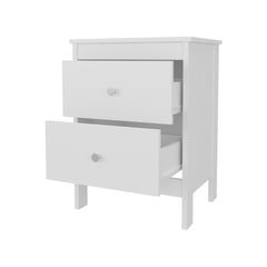 White Nightstand with 2 Drawers