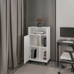 White Cabinet with Open Storage and 1 Door