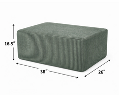 Full Compressed Corduroy Upholstered Ottoman