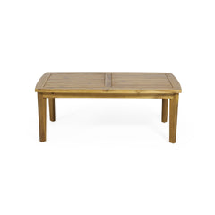 Outdoor Acacia Wood Rectangular Coffee Table, Teak, 43.25" W x 23.50" D x 17.00" H