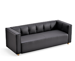 Polyester Sofa with Tufted Low Back Design, Elegant 3 Seater Couch for Coastal and Modern Farmhouse Living Rooms, 87 Inch Wide, Easy Assembly