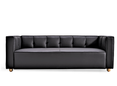 Polyester Sofa with Tufted Low Back Design, Elegant 3 Seater Couch for Coastal and Modern Farmhouse Living Rooms, 87 Inch Wide, Easy Assembly