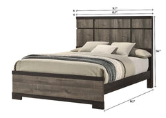 1pc Contemporary King Panel Bed Panel-style Headboard Gray Ebony Finish Wooden