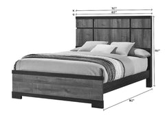 1pc Contemporary King Panel Bed Panel-style Headboard Chalk Ebony Finish Wooden
