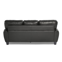 Modern Living Room Furniture 1pc Sofa Black Faux Leather Covering Retro Styling Furniture