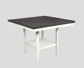 1pc Contemporary Transitional Counter Height Dining Table with 20-Inch Lazy Susan Chalk Gray Finish Wooden Wood Veneers Solid Wood Dining Room Furniture