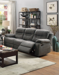 Contemporary Motion Sofa 1pc Couch Metal Reclining Plush Cushion Living Room Furniture Slate Blue Breathable Leatherette Recliners