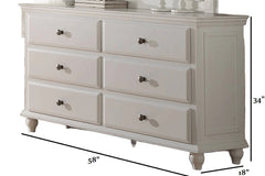 Modern Style 1pc Dresser White Finish Knob Handles Bedroom Furniture