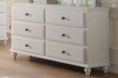 Modern Style 1pc Dresser White Finish Knob Handles Bedroom Furniture