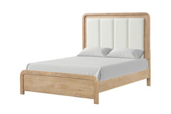 Eastern King Size Bed Channel Padded Headboard 1pc Panel Bed frame Natural Finish Transitional Style Bedroom Furniture