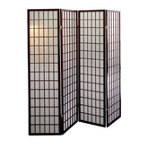 70" Tall 4-Panel Screen / Room Divider, Japanese Style with Cherry finish