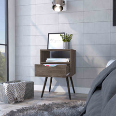 Allie Nightstand, Superior Top, Open Shelf, One Drawer