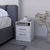 Philadelphia Nightstand, Two Drawers, Concealed Shelf