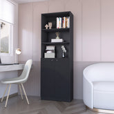 Sutton 2-Door Bookcase, Storage with Multi-Level Shelves and Double Door Design