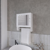 Pine Medicine Cabinet in Melamine With a Towel Bar And Included Mirror, White