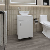 FM FURNITURE Loli Bathroom Vanity with Integrated Sink, White
