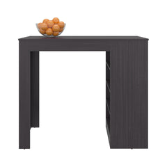 Luna Modern Kitchen Island with Open Storage, Wenge