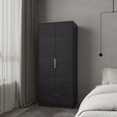 Forest 2 Door Wardrobe with Hanging Rod and 2 Drawers, Wengue