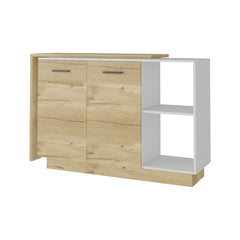 Aspen Kitchen Island, Two Concealed Shelves , Three Divisions