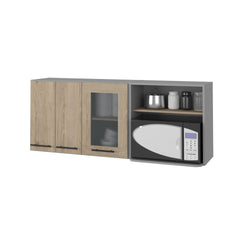 Everly Wall Cabinet, Glass Cabinet, Double Door, Rack