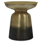 Toby 17 inch Wide Modern Industrial Metal Accent Table in Black/Gold Ombre Iron, Assembled
