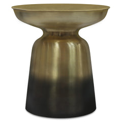 Toby 17 inch Wide Modern Industrial Metal Accent Table in Black/Gold Ombre Iron, Assembled