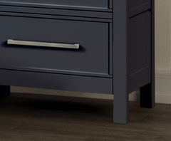 Modern Farmhouse Style 1pc Chest English Dovetail Drawers Ball Bearing Glides Two Tone Design Blue And Dark Brown Finish