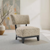 Contemporary Style Accent Chair Armless Design And Angled design Tapered Legs Beige Finish Primary Living Room