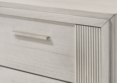 1pc Contemporary 4-Drawer Tall Storage Chest Mist White Finish Wooden Furniture