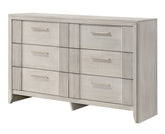 1pc Contemporary 6-Drawer Storage Dresser Mist White Finish Wooden Furniture