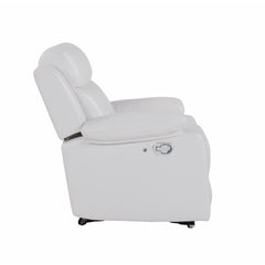 Blanche White Glider Recliner with LED Light