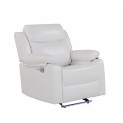 Blanche White Glider Recliner with LED Light