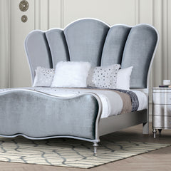 Glam Beautiful Silver Fabric 1pc Eastern King Size Bed Padded Channel Headboard Bedroom Furniture