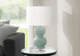Lighting, 25"h, Blue Ceramic, Ivory / Cream Shade, Contemporary