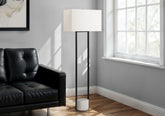 Lighting, 62"h, Floor Lamp, Black Metal, Ivory / Cream Shade, Contemporary