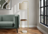 Lighting, 67"h, Floor Lamp, Usb Port Included, Brass Metal, Beige Shade, Contemporary