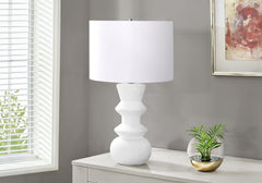 Lighting, 26"h, Cream Ceramic, Ivory / Cream Shade, Contemporary