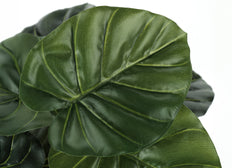 Artificial Plant, 24" Tall, Alocasia, Indoor, Faux, Fake, Table, Greenery, Potted, Real Touch, Decorative, Green Leaves, Black Pot