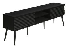 Tv Stand, 72 Inch, Media Entertainment Center, Storage Cabinet, Console, Storage Shelves, Bedroom, Living Room, Black Laminate, Contemporary, Modern