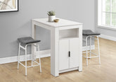 Dining Table, 48" Rectangular, Counter Height, Kitchen, Small, Storage, White Laminate, Contemporary, Modern