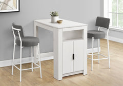 Dining Table, 48" Rectangular, Counter Height, Kitchen, Small, Storage, White Laminate, Contemporary, Modern