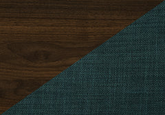 Dining Chair, 38" Height, Set Of 2, Upholstered, Dining Room, Side, Kitchen, Blue Fabric, Walnut Wood Legs, Modern